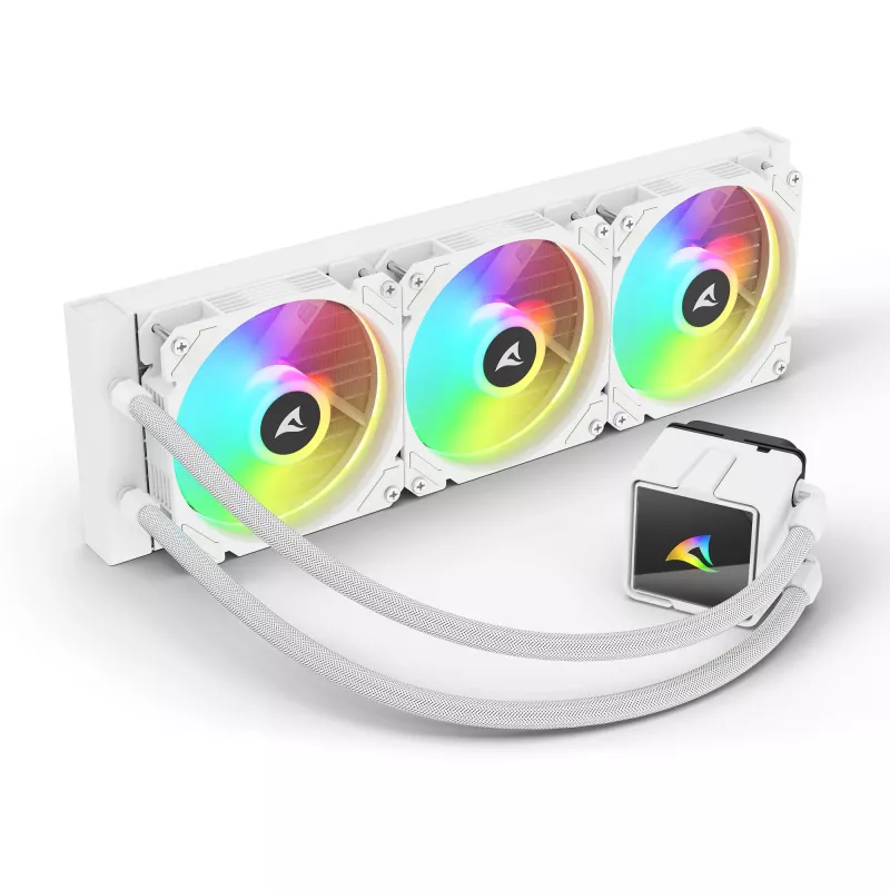 Refrigeración líquida todo en uno para CPU Sharkoon S60 ARGB blanca radiador de 360 mm