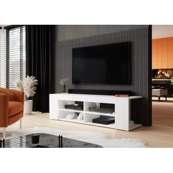 Mueble de TV Cama RTV TEXAS 50/134/40 blanco/blanco brillante