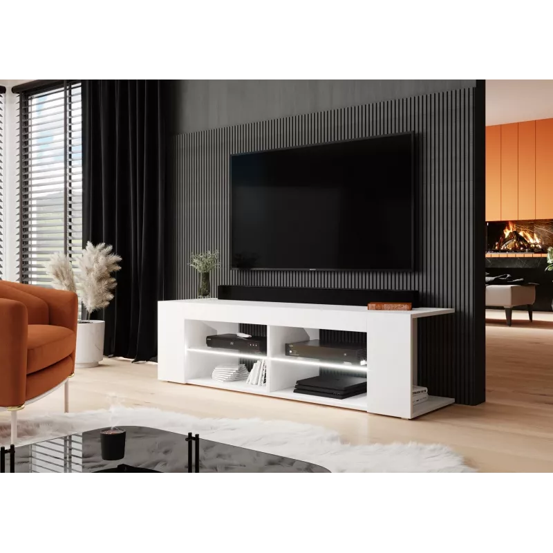 Mueble de TV Cama RTV TEXAS 50/134/40 blanco/blanco brillante