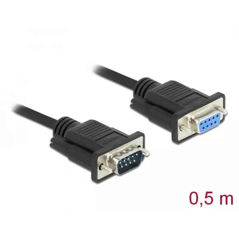 Cable serie DeLOCK 86613 negro 0,5 m RS-232