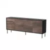 Cómoda Cama 4D CORTINA 200x40x81 negro/nogal