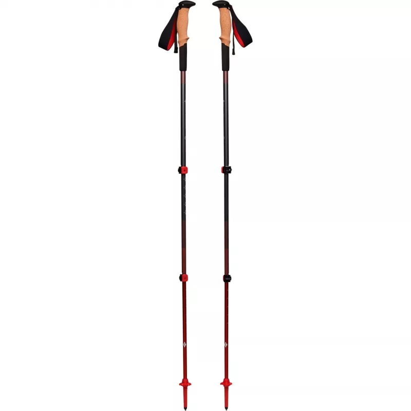 Bastones de trekking Pursuit Shock S/M, máquina de fitness gris/rojo, 1 par, 110-125 cm