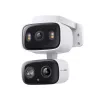 TP-Link Tapo C246D cámara de seguridad de interior / exterior con doble objetivo y movimiento horizontal/vertical, 2K 3MP (2304×1296), gran angular de 125° + teleobjetivo de 6 mm, IP65, Wi-Fi, microSD de hasta 512 GB