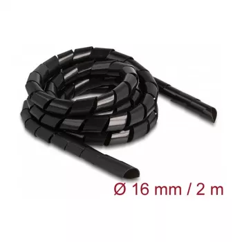 Tubo espiral flexible DeLOCK 2 m x 16 mm negro polietileno