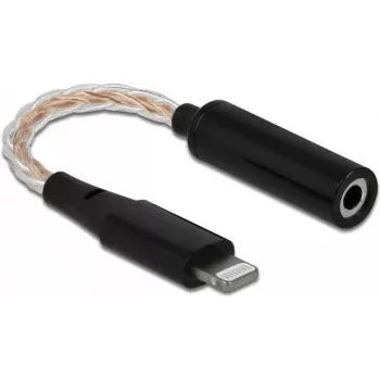 Cable para móvil DeLOCK 66317 3,5 mm Lightning negro 0,105 m