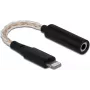 Cable para móvil DeLOCK 66317 3,5 mm Lightning negro 0,105 m