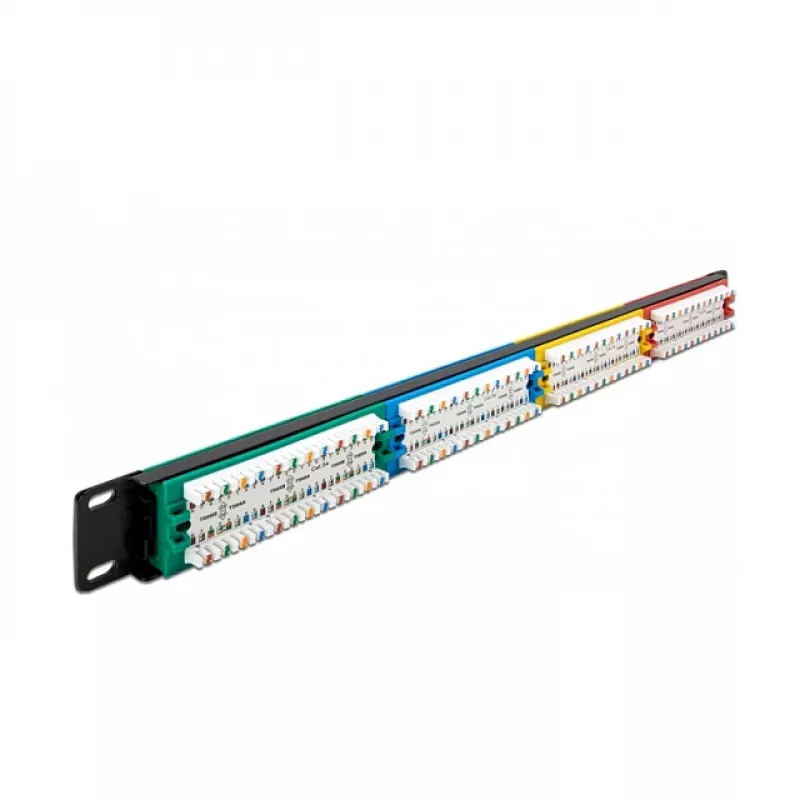 Panel de parcheo DeLOCK 19 pulgadas 24 puertos Cat.5e 1HE en color RJ-45