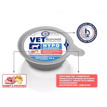 VET RESPONSE Hipoalergénico Conejo - Comida húmeda para gatos - 85 g