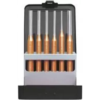 Gedore RED 3300823 juego de botadores para pasadores, 3-8 mm, 6 piezas, en caja metálica