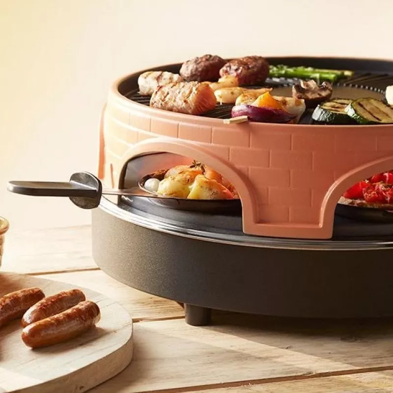 Emerio PO-113255.4 Grill de raclette 1500 W Negro, Marrón