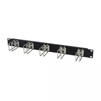 Panel de gestión de cables para rack 1U metal con 5 grandes soportes, ALLNET ALL-S0002251, negro