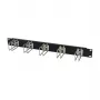 Panel de gestión de cables para rack 1U metal con 5 grandes soportes, ALLNET ALL-S0002251, negro