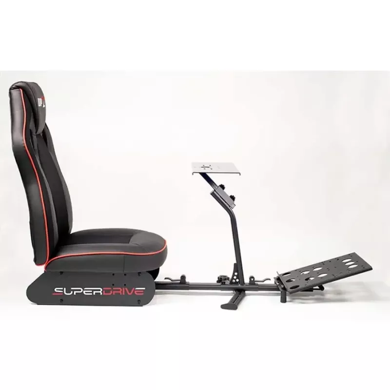 Cockpit de carreras Subsonic SA5681 negro rojo piel sintética malla metal