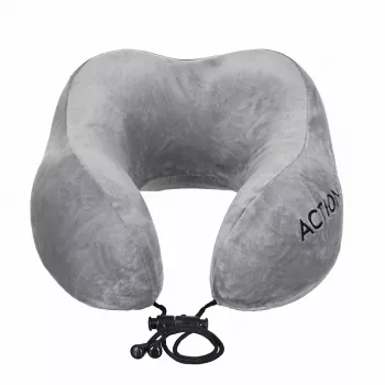 Almohada cervical ortopédica de viaje ActionMed PO400AM, relleno de espuma, gris – soporte para cuello y nuca