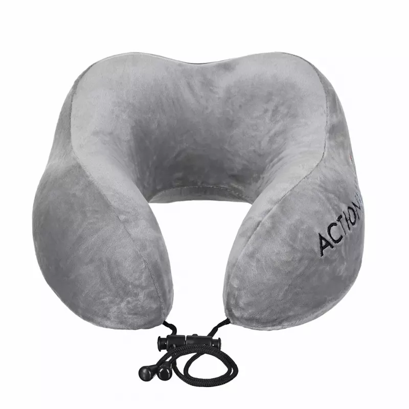 Almohada cervical ortopédica de viaje ActionMed PO400AM, relleno de espuma, gris – soporte para cuello y nuca