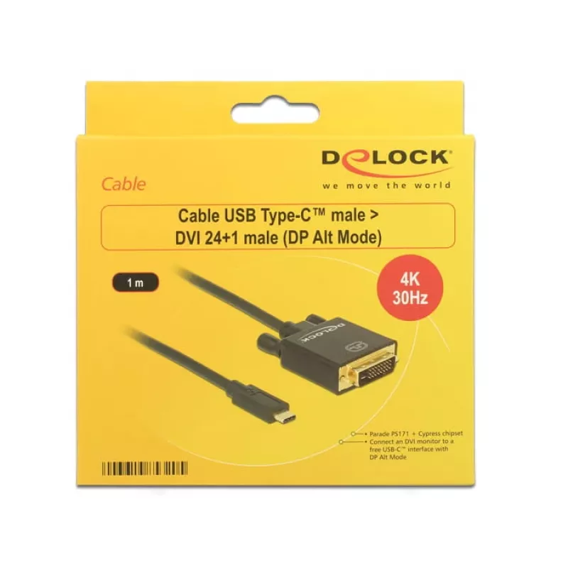 Adaptador USB-C a DVI DeLOCK 1 m 85320