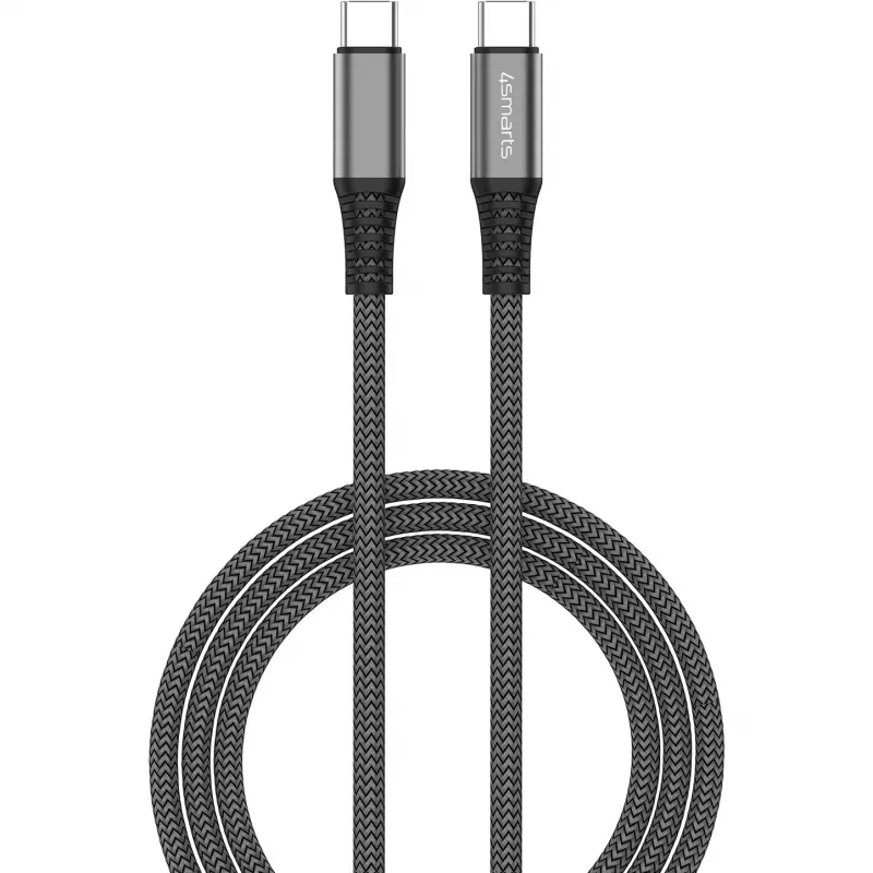 4smarts PremiumCord - cable USB - USB-C (M) a USB-C (M) - USB 2.0 - 20 V - 5 A - 1,5 m - alimentación USB (100 W) - Negro