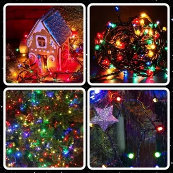 Extralink EX.95535 guirnalda de luces navideñas con pilas, 100 LED, multicolor, 10,5 m