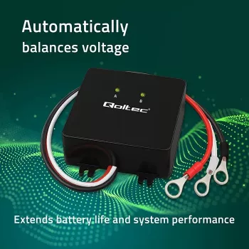 Ecualizador de tensión de batería QOLTEC 51097 para baterías de 24V (2×12V), corriente de ecualización 5A