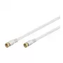 Wentronic Goobay cable de conexión SAT, 100% apantallado, dorado, blanco, 1,5 m - conector macho F conector macho F (67290)