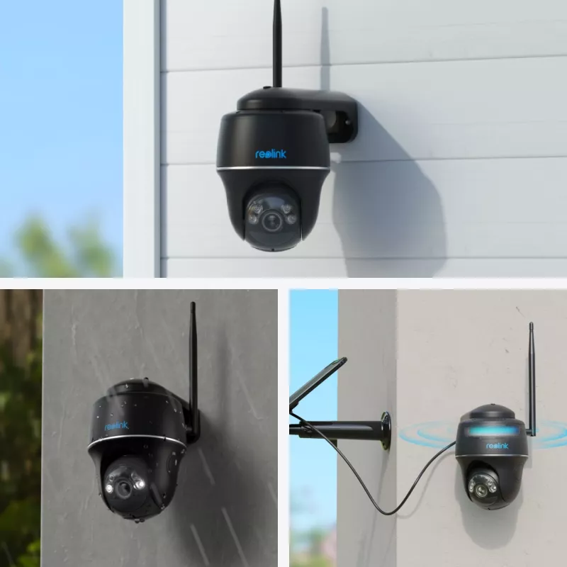 Cámara IP Reolink ARGUS PT 5MP Type-C negra alimentación por batería