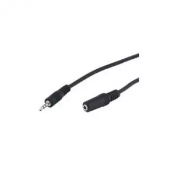 Wentronic Goobay Cable alargador de jack 3,5 mm, negro, 10 m - conector macho jack 3,5 mm (3 polos, estéreo) > conector hembra jack 3,5 mm (3 polos, estéreo) (50935)