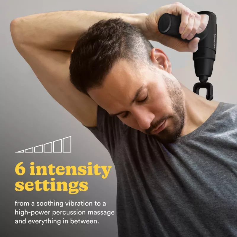 Pistola de masaje de percusión HoMedics PGM-45BK Mini portátil ligera manejable