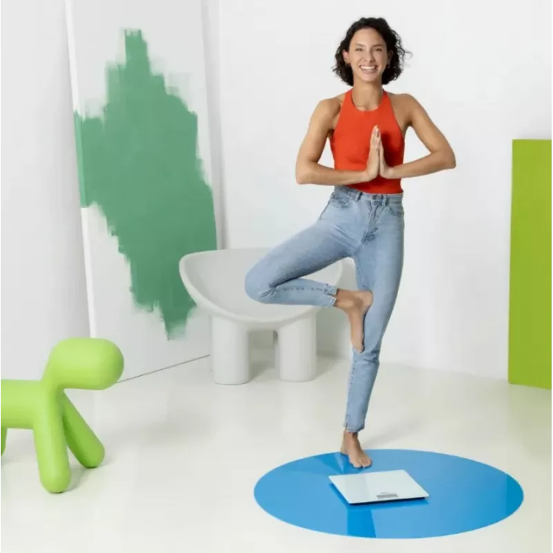 Ecomed by Medisana PS-72E báscula de persona – 150 kg, plataforma de cristal, blanca