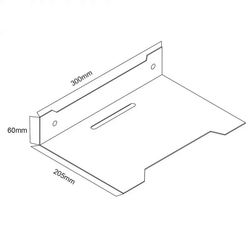 Estante de pared para decodificador MACLEAN MC-122, acero, negro, carga máx. 5 kg, distancia entre orificios 219 mm