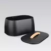 Panera de pan Maestro MR-1675-Negro, recipiente para guardar pan negro