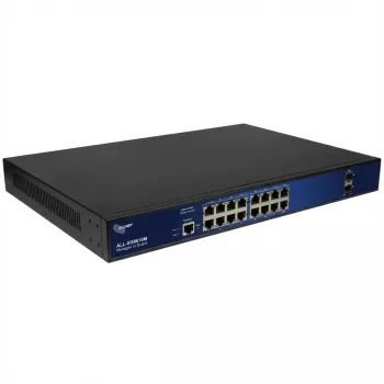 ALLNET ALL-SG8618M Switch gestionado, 16x Gigabit + 2x SFP, 19 pulgadas