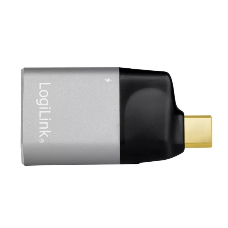 LogiLink Adaptador USB 3.2 Gen2 Type-C macho a HDMI-A USB-C 4K PD Aluminio Negro/Gris
