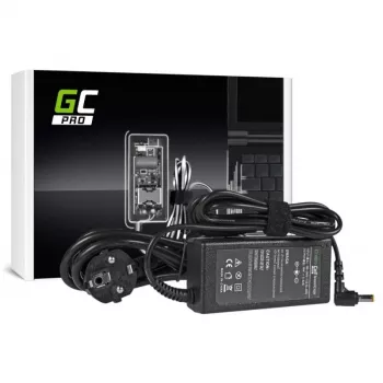 Fuente de alimentación Green Cell AD01P — 60 W, 19 V 3,42 A, fuente de alimentación para portátil para interiores, negro