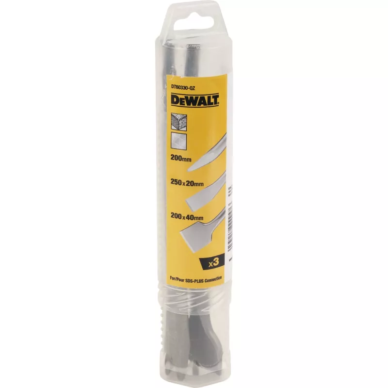 DeWALT 20 Mm X 250 Mm, 40 Mm X 250 Mm, 250 Mm Juego de cinceles SDS