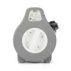 Alargador con carrete MONTIS MT189-10 — 10 m de cable retráctil, 2 tomas de corriente, gris, carcasa de plástico