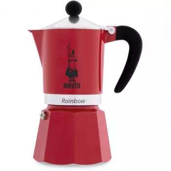 Cafetera espresso de fogón Bialetti Rainbow 3 tazas roja