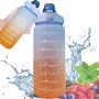 Extralink Botella de agua motivacional, 2000 ml botella deportiva, azul-naranja, BUT-993