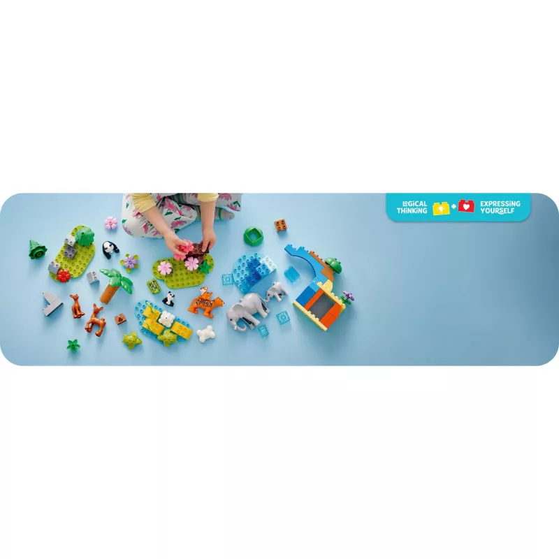 LEGO DUPLO Town Familias de animales salvajes 3 en 1 set de juego 10446 – 92 piezas, a partir de 2 años, 200×220×340 mm