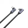 Cable USB-C Unitek C14147ABK01 90°–90° PD 100W 0,5 m, acodado a acodado, negro