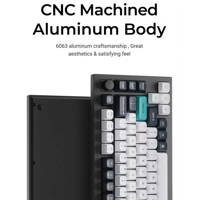 Teclado mecánico Keychron Q1 Max 75% con interruptores Banana, Carbon Black