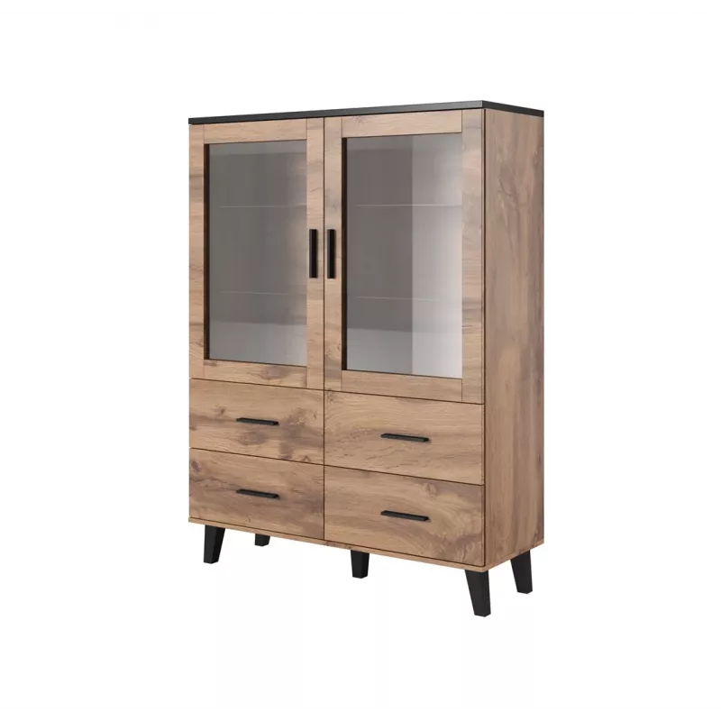 Conjunto de salón Cama LOTTA 2 (aparador 150 2D3DR + aparador 110 2D4DR + vitrina 120 + mesa de centro 110)