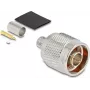 Conector macho N DELOCK de crimpado para LMR300 con tubo termorretráctil