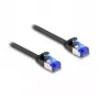 Cable de red DeLOCK RJ45 cable plano de conexión conector macho a conector macho Cat.6A 0,25 m negro