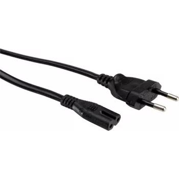 VALUE - Cable de alimentación - Europlug (M) a IEC 60320 C7 (M) - CA 250 V - 2.5 A - 3 m - Negro - Europa (19.99.2092)