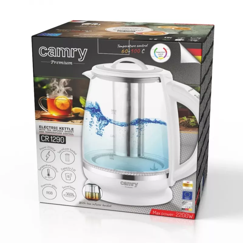 Hervidor eléctrico CAMRY CR 1290w Blanco