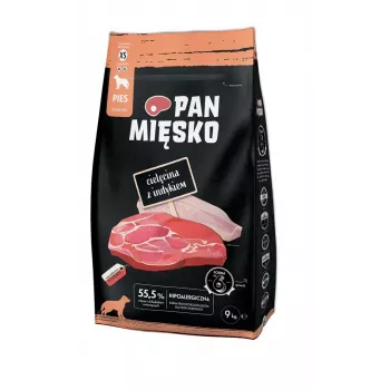 Pienso seco para perros Pan Mięsko ternera con pavo XS 9 kg — alimento Adult para razas pequeñas, 30 % proteína, 20 % grasa
