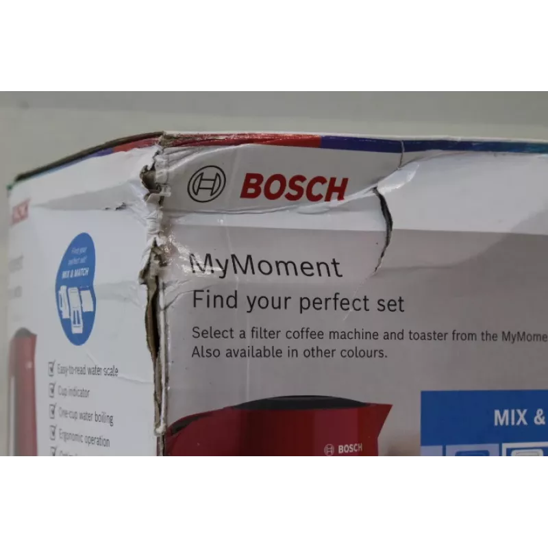 SALE OUT. | Hervidor Bosch | TWK2M164 MyMoment | Eléctrico | 2400 W | 1,7 L | Plástico | Base giratoria 360° | Rojo | EMBALAJE DAÑADO