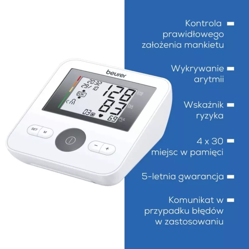 Tensiómetro de brazo Beurer BM 27+, blanco/negro