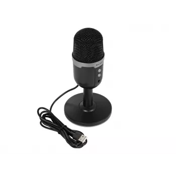 Micrófono de estudio BLOW con soporte LED — USB 2.0 con cable, 20–16000 Hz, sensibilidad -50 dB, 237 g