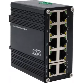Switch de red Exsys EX-62025 10 puertos 10/100/1000 Mbit/s, alimentación 12–48 VDC